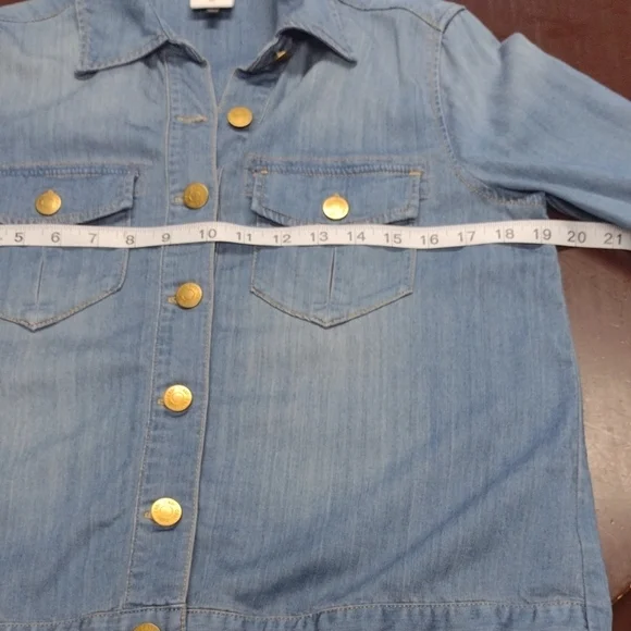 CAbi Light Blue Jean Jacket Style #6255 Western Rodeo Farm Festival - Picture 9 of 14